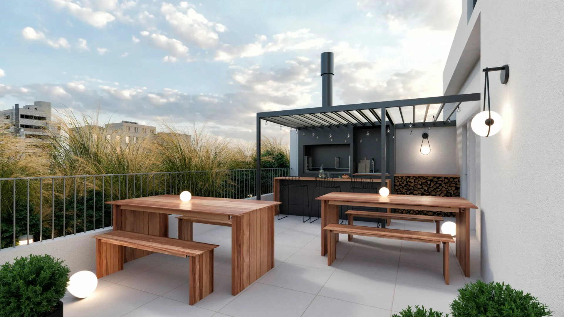Vita Pallares, terraza con SUM